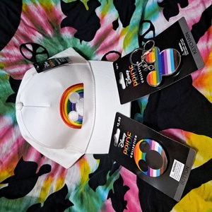 PRIDE Disney Collection Mickey Mouse Bundle: Hat, Keychain, Button